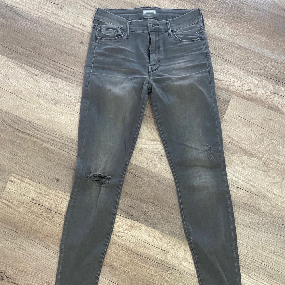 Mother denim gray skinny jeans